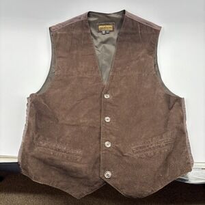 Vintage Europe Craft 100% Genuine Leather Vest Brown Size Large